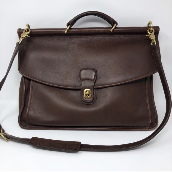 Coach Handbags - Vintage Coach Leather Briefcase Dark Brown Bag